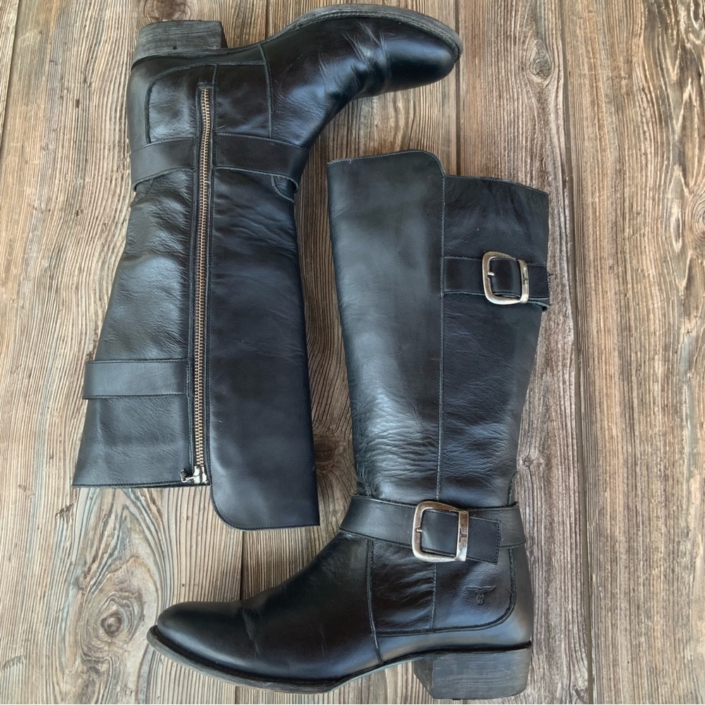 LANE Boots Black Zip Western Riding Boot / LB0216B.  Size 10.